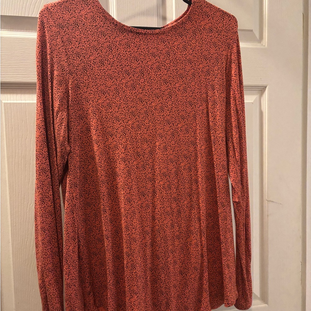 Apt. 9 Women's Red and Black Long Sleeve Top